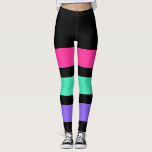 NUR STREIFEN - Rosa, Minze, helle Flieder Leggings