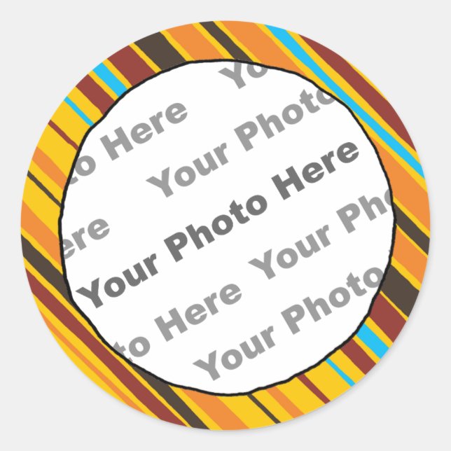 Nur Stripes Custom Foto Stickers (Vorderseite)