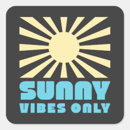 Nur Sunny Vibes - Bold Retro Sunshine Graphic Quadratischer Aufkleber