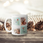 Nur Typ | Holiday Foto Collage Tasse<br><div class="desc">Passen Sie diese klassische weiße Tasse mit fünf Ihrer beliebten Instagram- oder quadratischen Fotos in einem gegrillten Collage Layout an. Fügen Sie wertvolle Fotos von Familie, Kindern oder Enkeln hinzu, um einen süßen Sake und ein freundliches Weihnachtsgeschenk zu kreieren. "MERRY" ist mit Ihren Fotos in festlichen Briefen vermischt, die mit...</div>