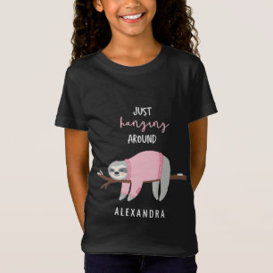 Nur um das Faulrosa herumhängen T-Shirt