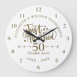 Nur verheiratet 50. Hochzeitstag Große Wanduhr