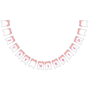 Nur verheiratet Banner Pink Wasserfarbe Blume