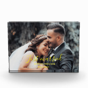 Nur verheiratet Celebrate Liebe mit personalisiert Fotoblock