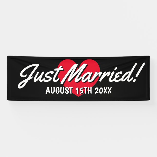 Nur verheiratet große Outdoor-Banner mit Hochzeits Banner (Horizontal)