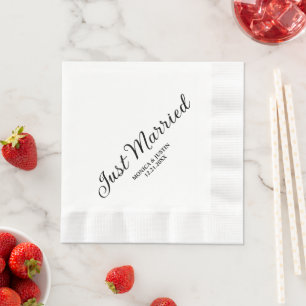 Nur verheiratet Hochzeitscocktail Serviette