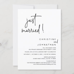 Nur verheiratet, Hochzeitsessen Party Einladung