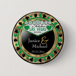 Nur verheiratet in Fabulous Las Vegas Grün Button