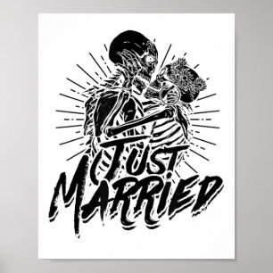 Nur verheiratet - leckere Halloween Braut und Groo Poster