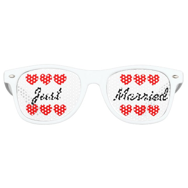 Nur verheiratet lustige Herzen Junggeselinnen-Absc Sonnenbrille (Vorderseite)