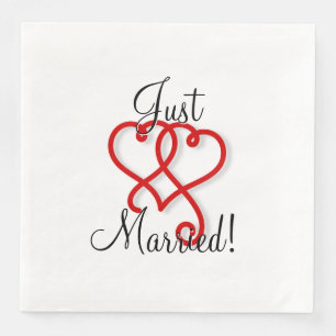 Nur verheiratet mit verlinkten Wirbel Hearts Serviette