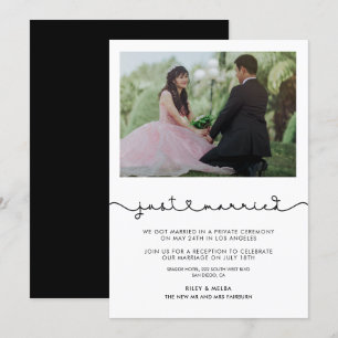 Nur verheiratet Niedliche Herzkarte Schriftart Einladung