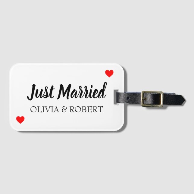 Nur verheiratet Personalisiert Gepäckanhänger (Vorderseite (Horizontal))