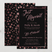 Nur verheiratet! Rose Gold Confetti Blasen auf sch