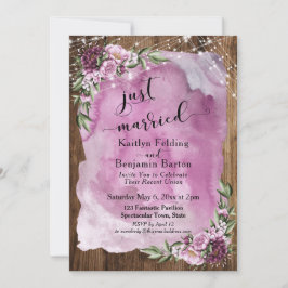 Nur verheiratet rustikale Wasserfarben Floral & Li Einladung