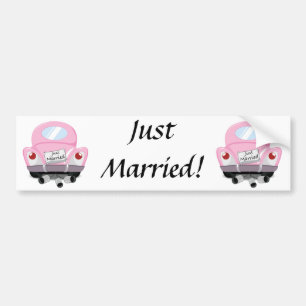 nur+verheiratet,verheiratet+Auto,Cartoon+Ehe+Auto, Autoaufkleber
