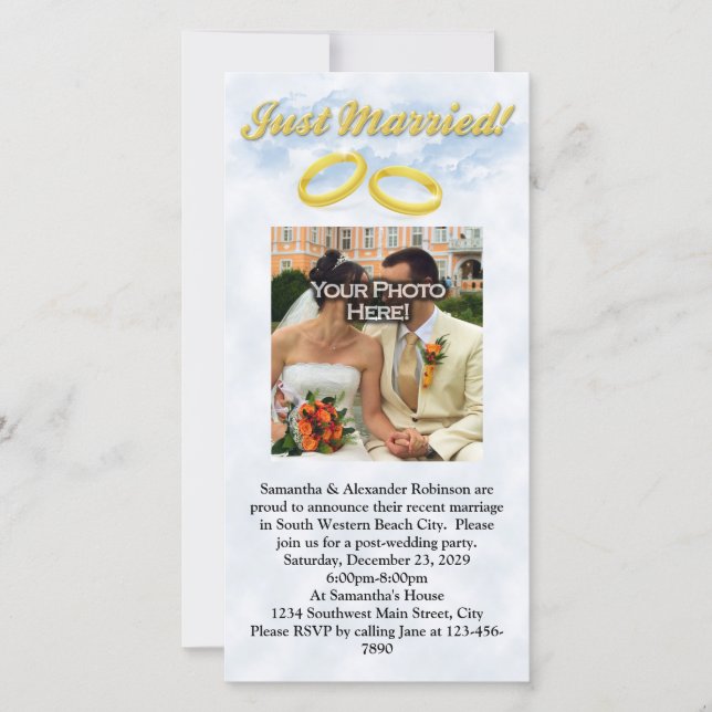 Nur verheiratet, zwei Gold Bands/Wolken (Vorderseite)