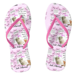 Nur verheiratete Flip Flops aus Rosa und Weiß