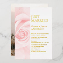Nur verheiratete Gold Text Rosa Rose Hochzeit Empf