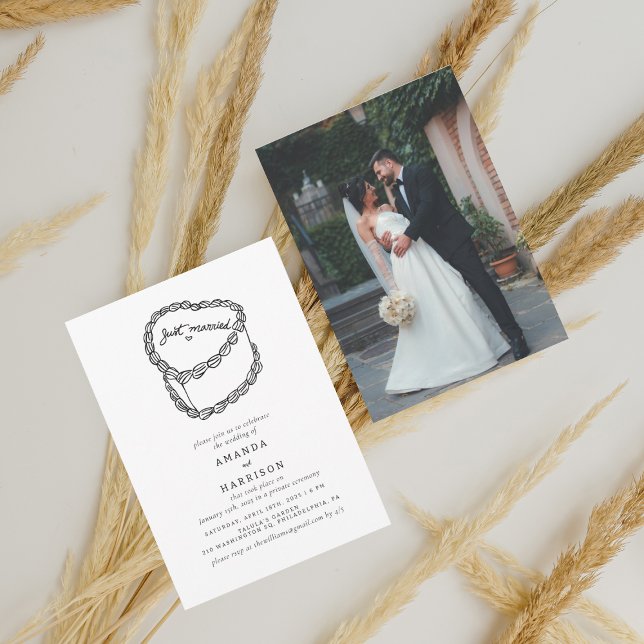 Nur verheiratete Hochzeitstorte Empfang Einladung (Von Creator hochgeladen)