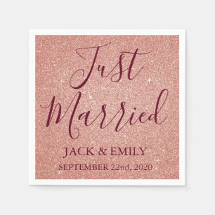 Nur verheiratete Rose Gold Blush Pink Napkins Serviette
