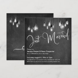Nur verheiratete Typografie, Edison Lights, Chalkb Einladung