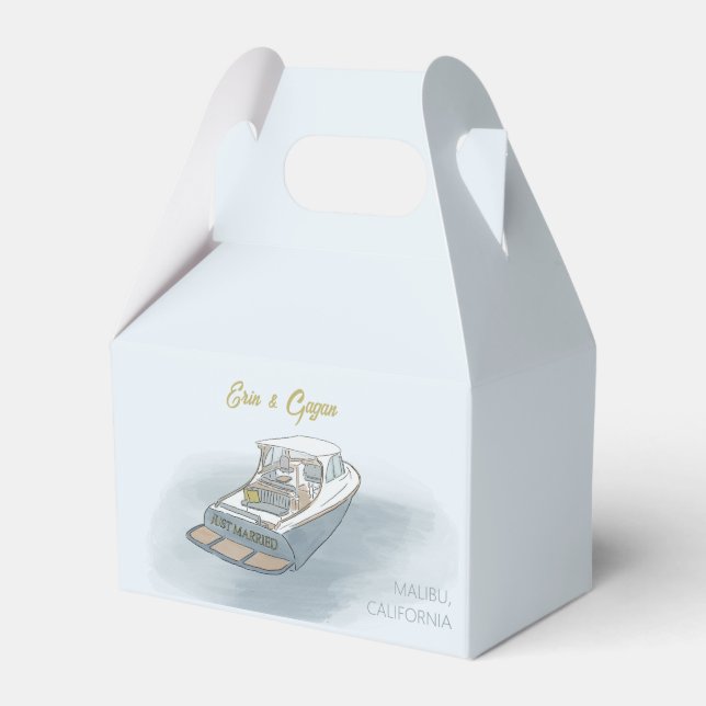 Nur verheiratetes Boot für Hochzeit Geschenkschachtel (Vorderseite)