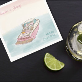 Nur verheiratetes Boot für Hochzeit Serviette