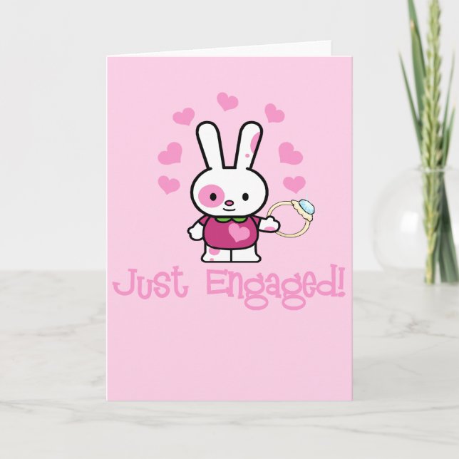 Nur Verlobt Niedliches Bunny mit Ring! Ankündigung (Vorderseite)