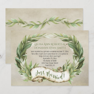 Nur Vintag Laurel Wreath Banner Empfang Einladung