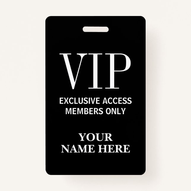 Nur VIP-Passmitglieder mit Exklusivität individuel Ausweis (Vorderseite)