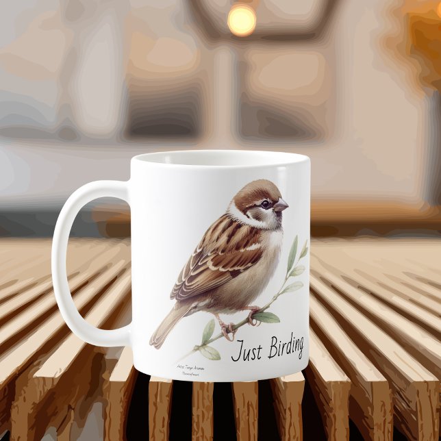 Nur Vogelbeobachtung Sparrow Kaffeetasse (Von Creator hochgeladen)