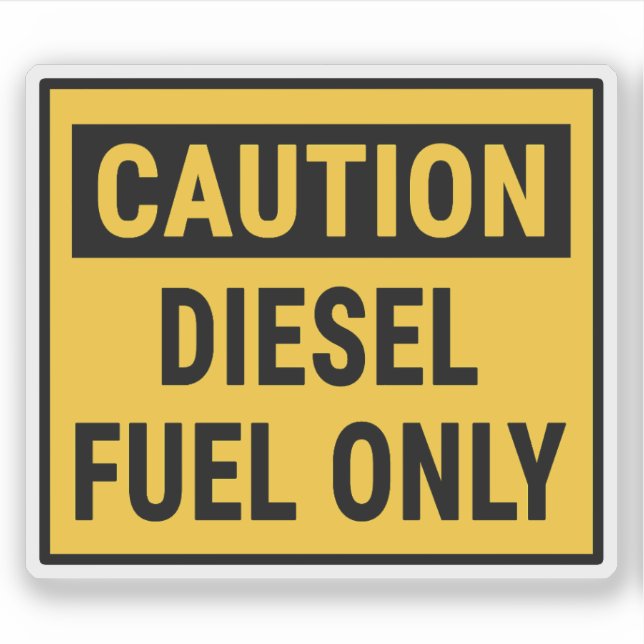 Nur Vorsicht bei Dieselkraftstoff Aufkleber (Vorderseite)