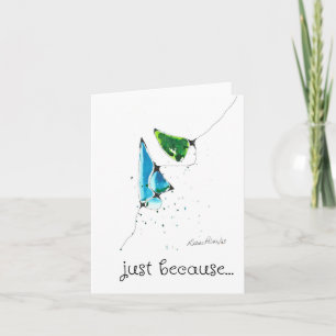 Nur weil, Abstrakte Kunst, Cell Art Blue Green Karte