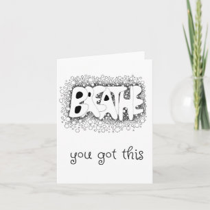 Nur weil Karte, Atmen, Retro Letter Art Card Karte