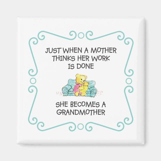 Nur wenn eine Mutter denkt - Großmutter Magnet (Vorne)