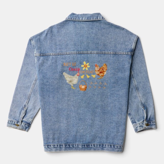Nur wir Crazy Chickens, Spaß der Farm Jeansjacke (Rückseite)