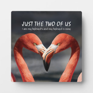NUR WIR ZWEI Flamingo Valentine Christian Fotoplatte