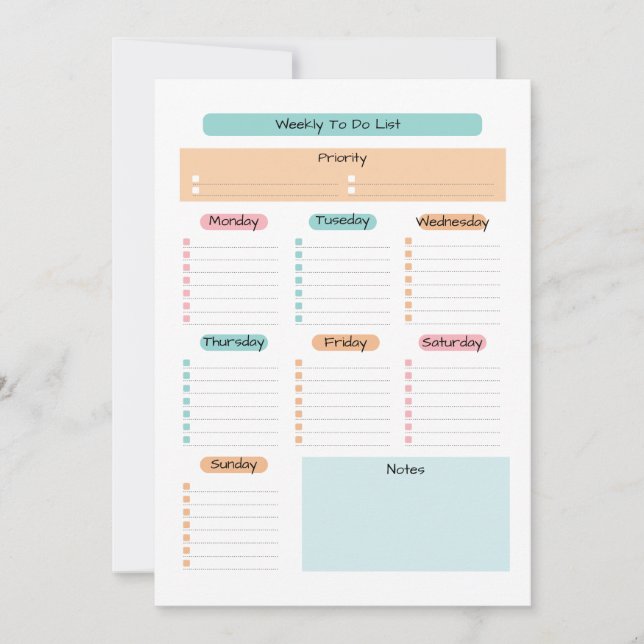 Nur wöchentlich digitaler Planer für den digitalen Einladung (Vorderseite)