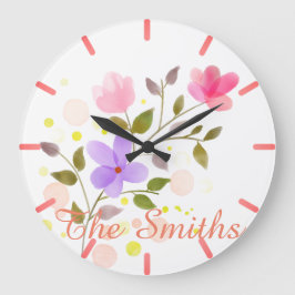 Nur wunderschöne Blume Große Wanduhr