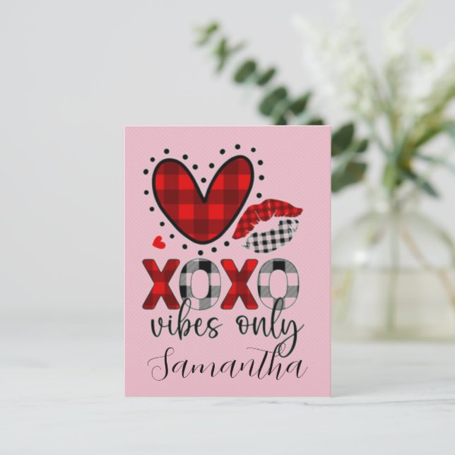 Nur XOXO-Durchstechflaschen, kardiales Herz Valent Postkarte (Stehend Vorderseite)