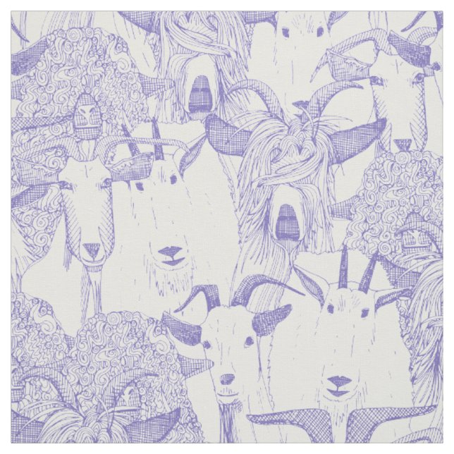 nur Ziegen violett weiß Stoff (Muster)