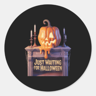 Nur zu Halloween Kürbislaterne Hallowee Gewartet Runder Aufkleber