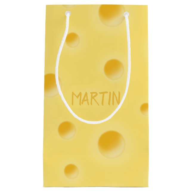 Nur zu zaghaft! Personalisierter Schweizer Käse Kl Kleine Geschenktüte (Vorderseite)