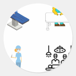 Nurcker Pack für Operationssaal - Operationssaal Runder Aufkleber