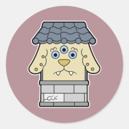 Nurikabe, das Monster der japanischen Mauer Runder Aufkleber