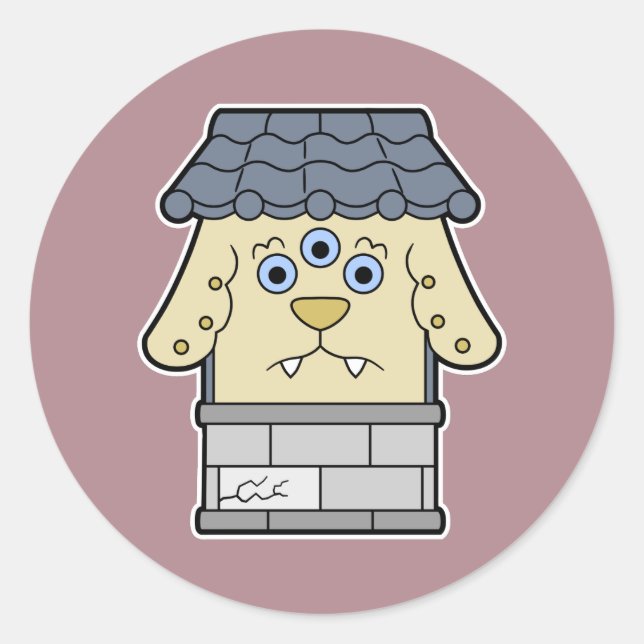 Nurikabe, das Monster der japanischen Mauer Runder Aufkleber (Vorderseite)