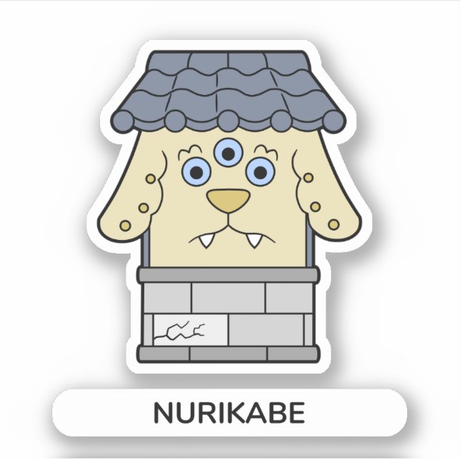 Nurikabe Wall Monster Yokai Aufkleber (Vorderseite)