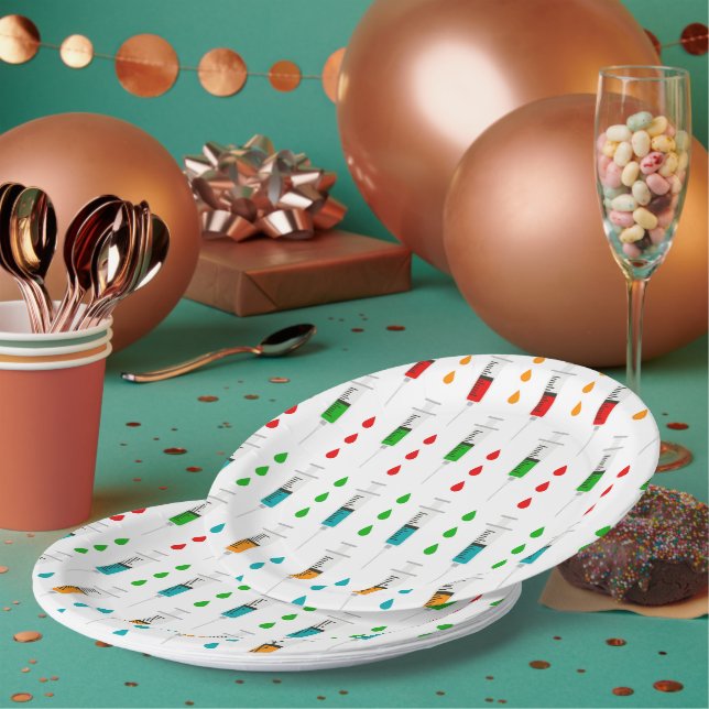 Nurnadel-Muster Party-Papierplatte Pappteller (Multi)