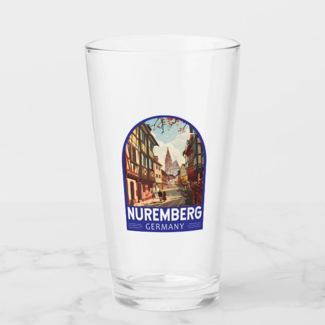 Nürnberg Deutschland Reisen Kunst Vintage Glas (Vorderseite)